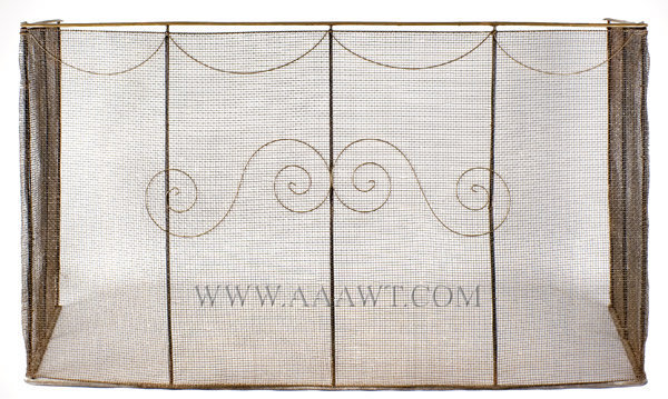 Fireplace Screen, Folding Fire Screen
Wirework, Brass Trim
Circa 1780 to 1820, entire view